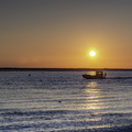 chaland sur la seudre au lever du soleil