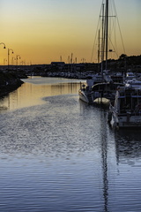 sunset sur le port de la palmyre