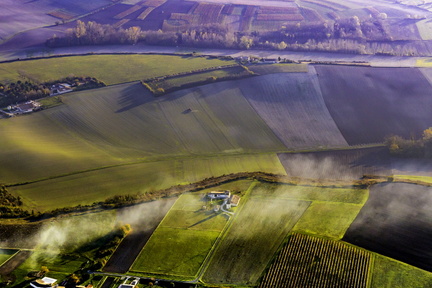 vue aérienne des coteaux de gironde
